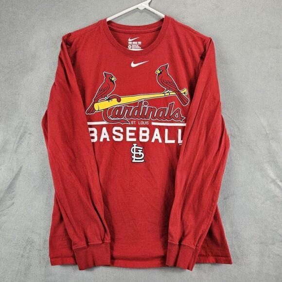 St. Louis Cardinals Shirt Mens Medium Red Nike Baseball Athletic Cut Tee - Picture 1 of 7